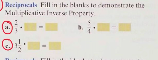 Solved Reciprocals Fill In The Blanks To Demonstrate The | Chegg.com