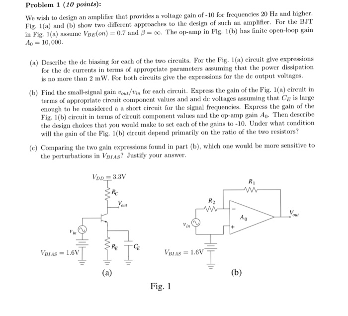 Solved We wish to design an amplifier that provides a | Chegg.com