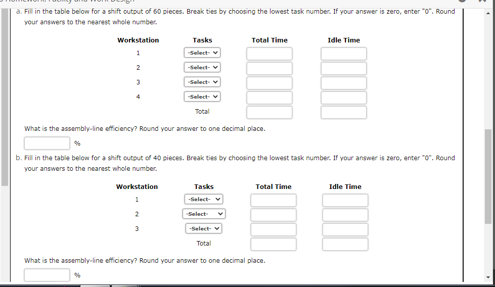 Solved Balance the assembly line shown below for (a) a shift | Chegg.com