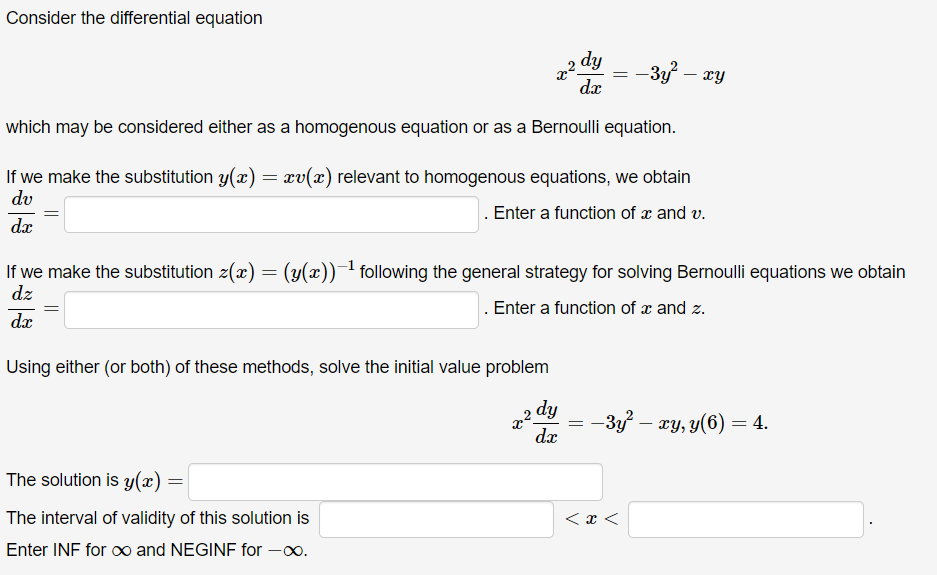 Solved Consider the differential equation २२ dy dx -3y? – my | Chegg.com