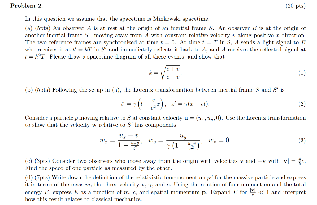 Solved Problem 2. (20 pts) In this question we assume that | Chegg.com