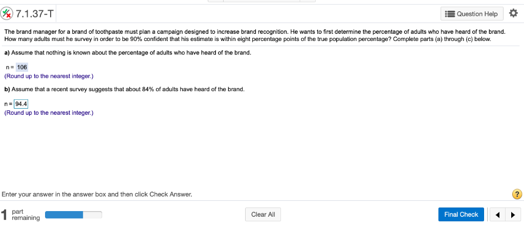 Solved 7.1.37-T Question Help * The brand manager for a | Chegg.com