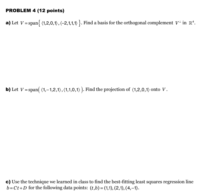 Solved PROBLEM 4 (12 Points) A) Let | Chegg.com