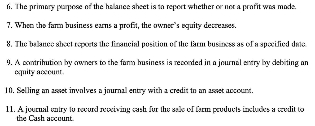 Solved 6. The primary purpose of the balance sheet is to