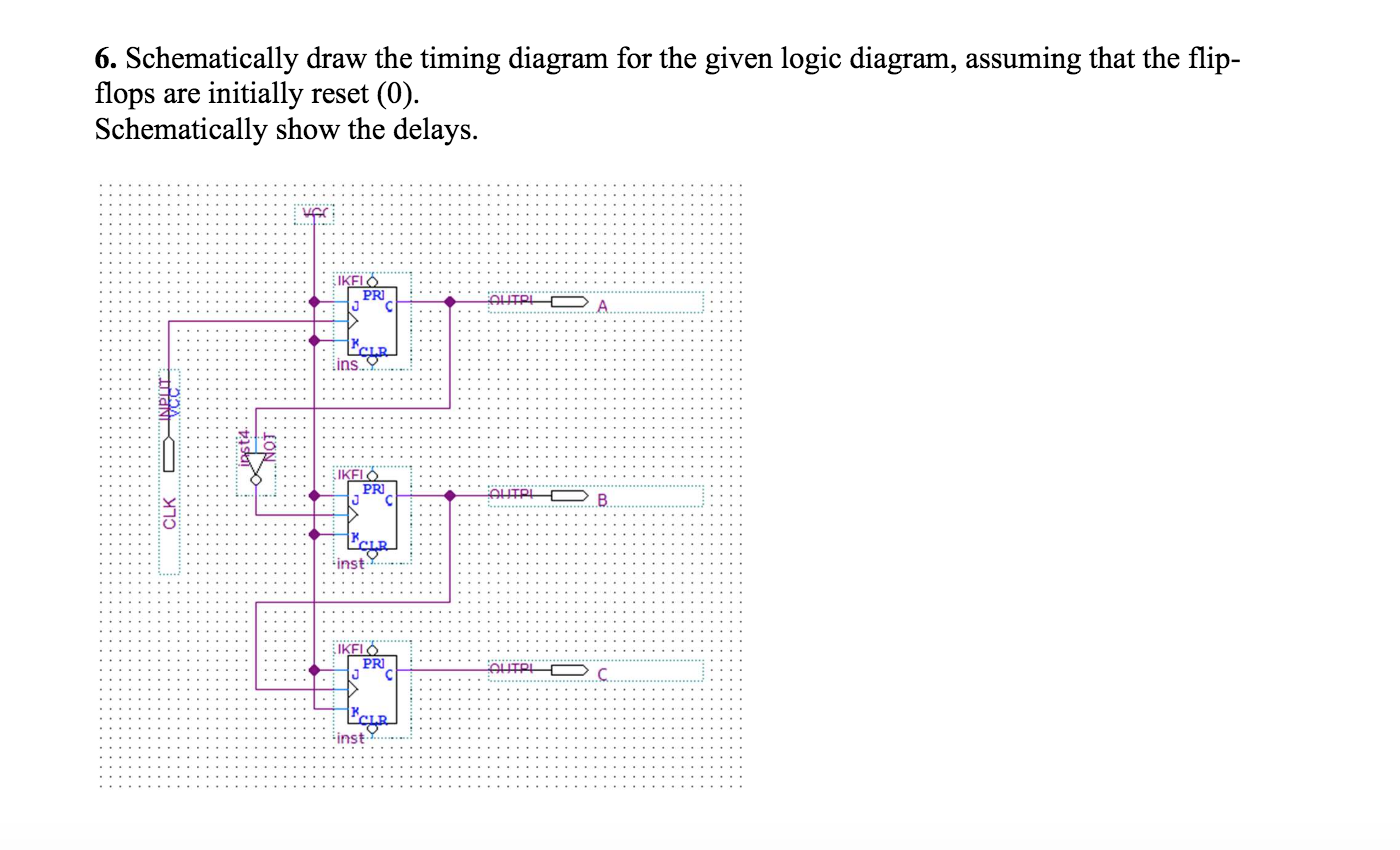 Solved 6. Schematically draw the timing diagram for the | Chegg.com