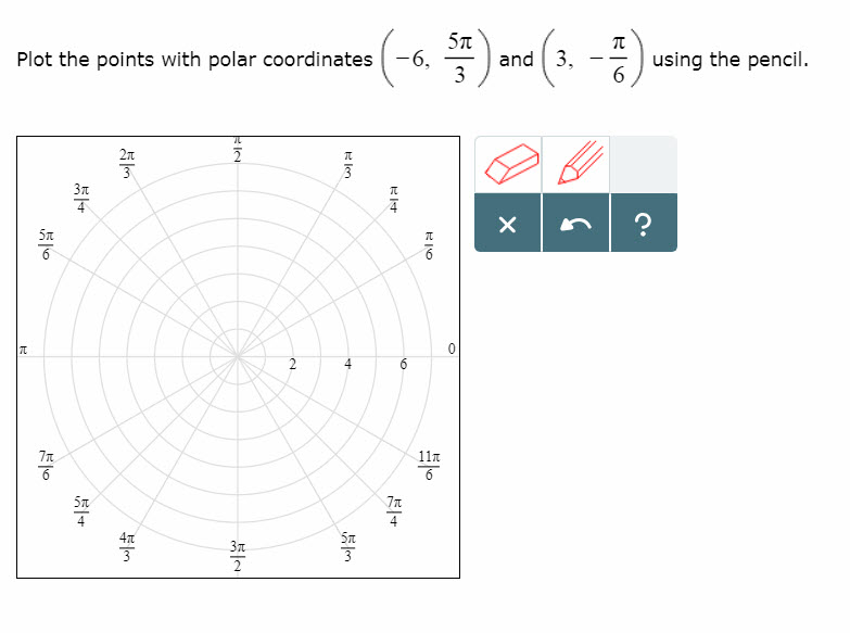 Solved Plot The Points With Polar Coordinates-6 And 3 -using | Chegg.com