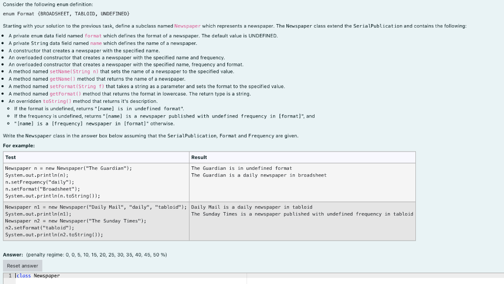 Solved Consider the following enum definition enum