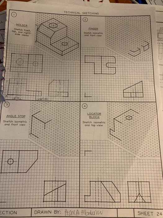 Solved Technical Sketching Finger Sketch Isometric Sketch 