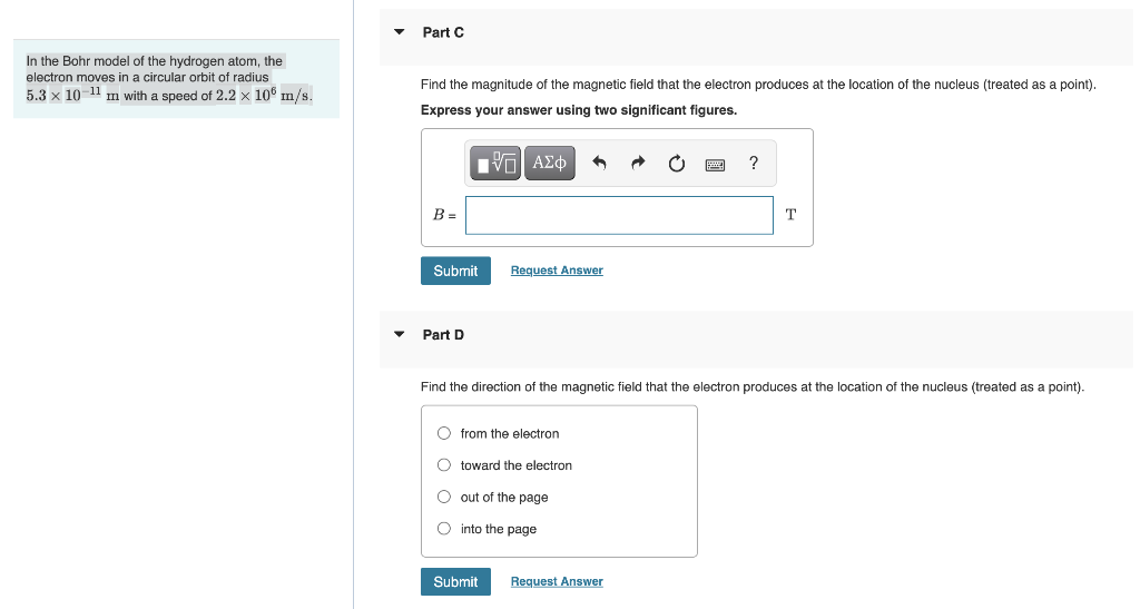 Solved In the Bohr model of the hydrogen atom, the Part A | Chegg.com