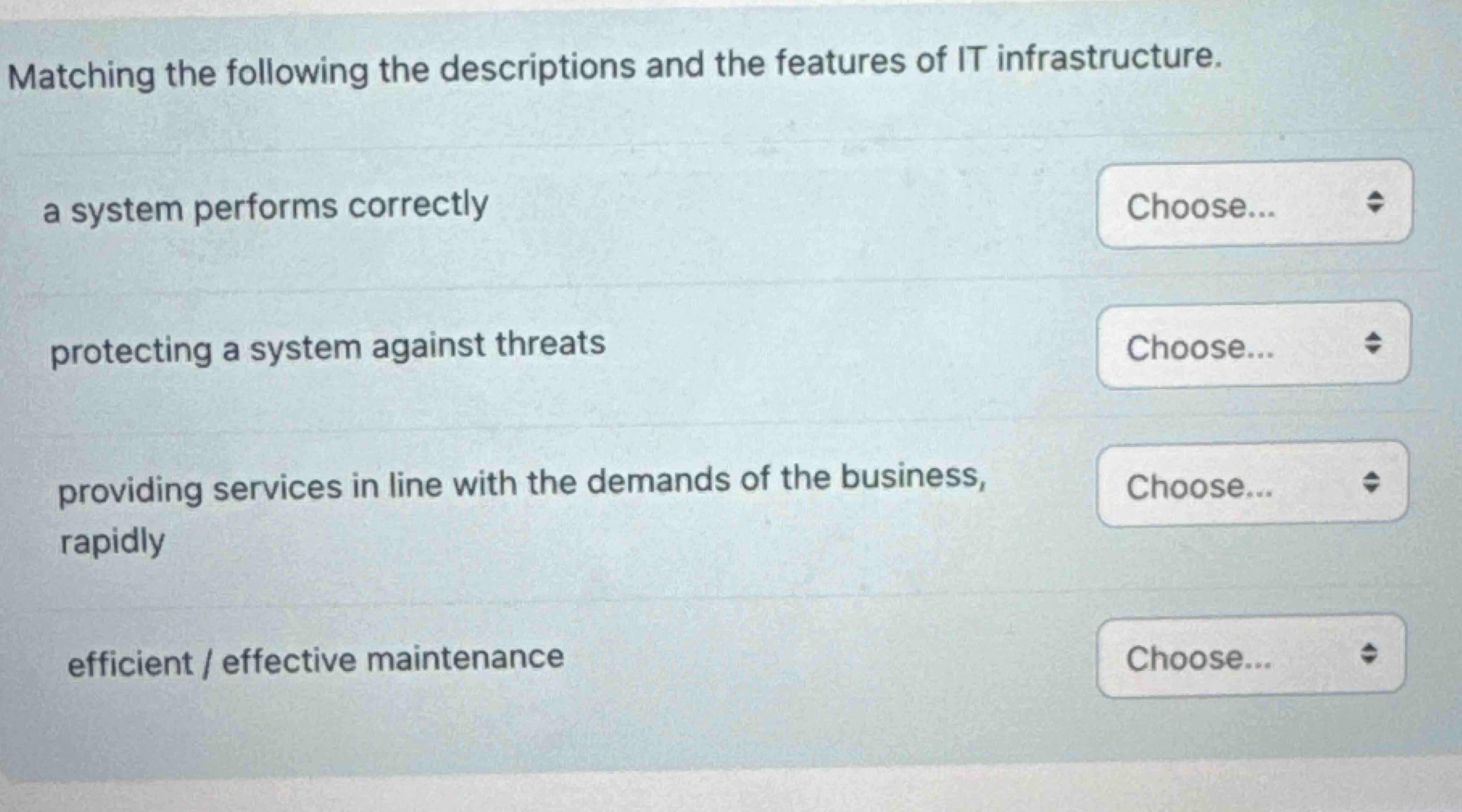 Solved Matching the following the descriptions and the