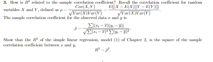 Solved 3. How is R2 related to the sample correlation | Chegg.com