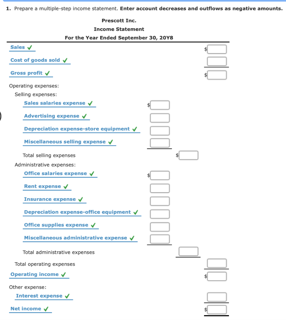 Solved MultipleStep Statement and Report Form of