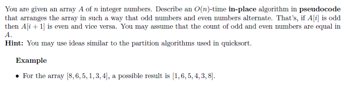 You are given an array A of n integer numbers. | Chegg.com