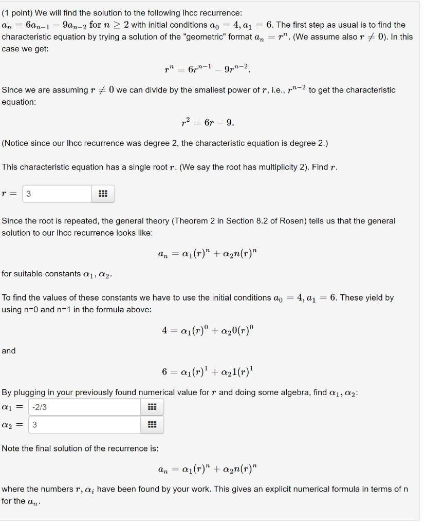 Solved (1 Point) We Will Find The Solution To The Following | Chegg.com