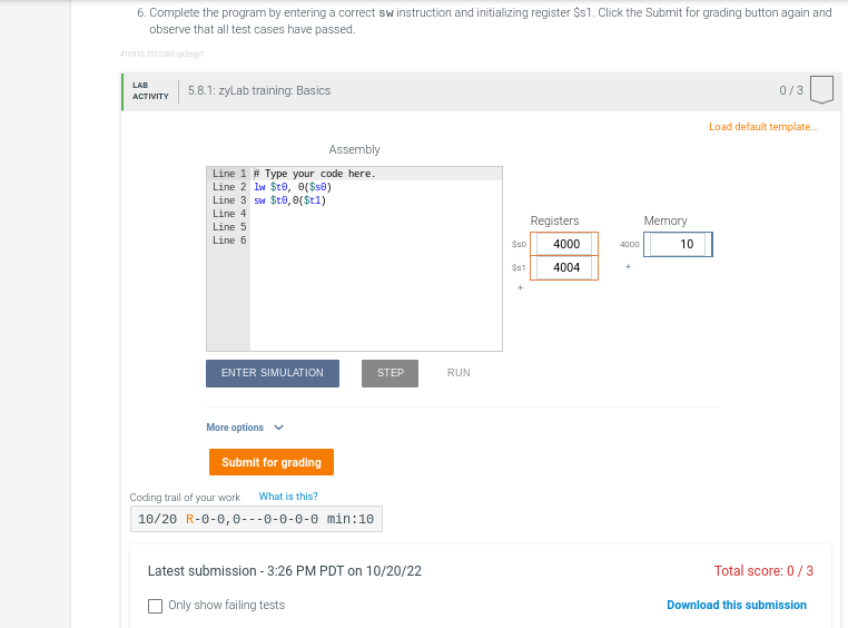 Solved 5.8 ZyLab Training: Basics This ZyLab Platform | Chegg.com