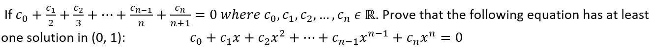 Solved C1 Cn-1 Сп + n+1 2 3 If co + + + + one solution in | Chegg.com