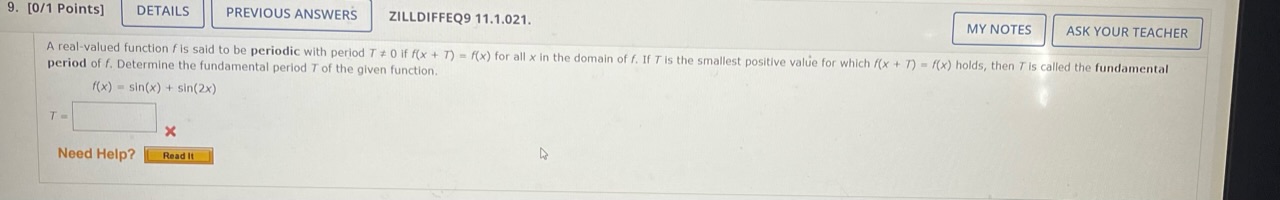 what is the period of f(x) = sin(x)