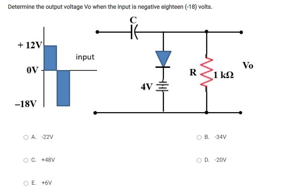 Solved Determine the output voltage Vo when the input is | Chegg.com