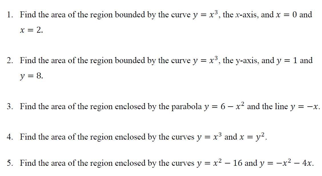 find the area of region bounded by the curve x y 1