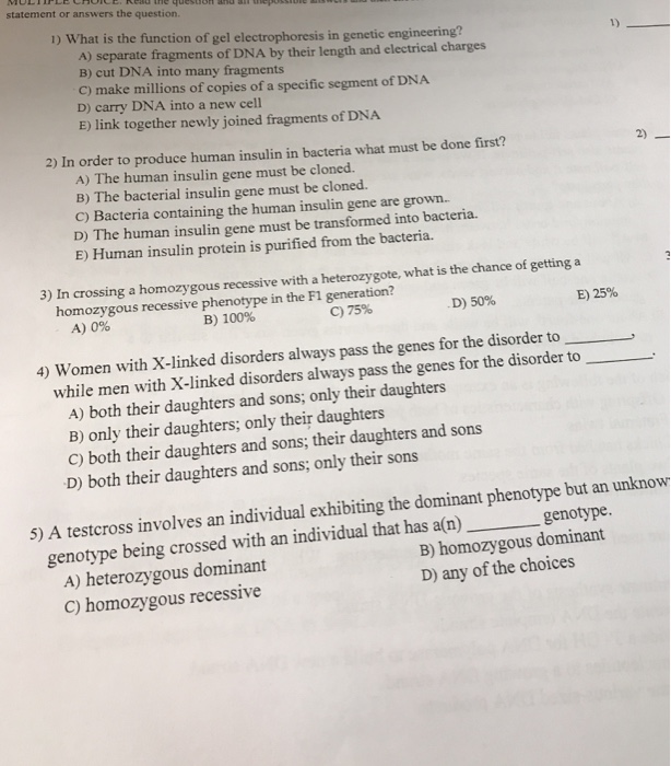 Solved statement or answers the question. 1) What is the | Chegg.com