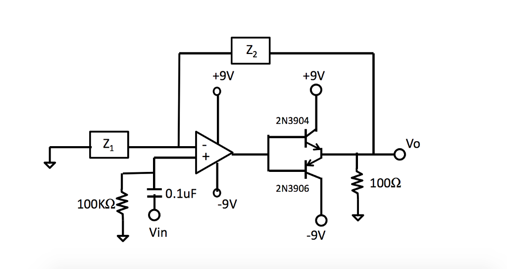 Solved Design A Class B Feedback Amplifier Below Such That | Chegg.com