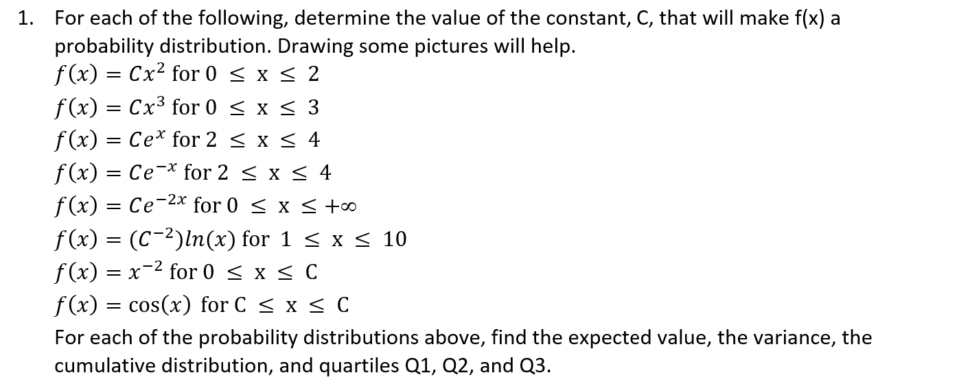 Solved 1. For each of the following, determine the value of | Chegg.com