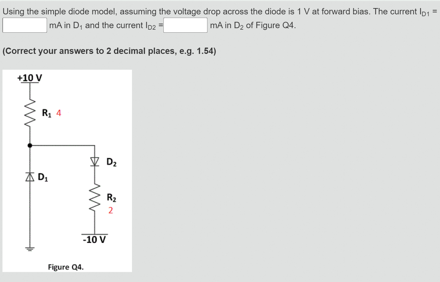 Solved = Using The Simple Diode Model, Assuming The Voltage | Chegg.com