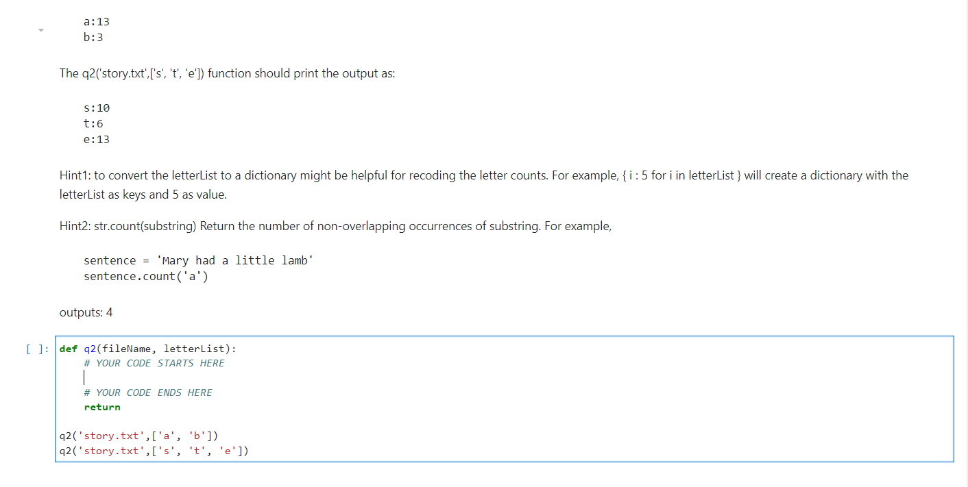 Solved Question 2 Write a function q20, which should read | Chegg.com