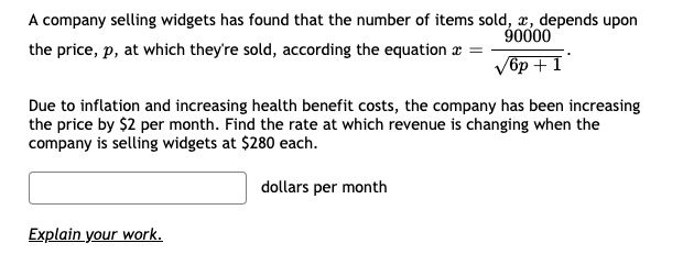 Solved A Company Selling Widgets Has Found That The Number 