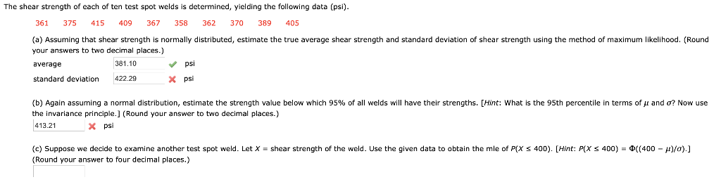 solved-the-shear-strength-of-each-of-ten-test-spot-welds-is-chegg