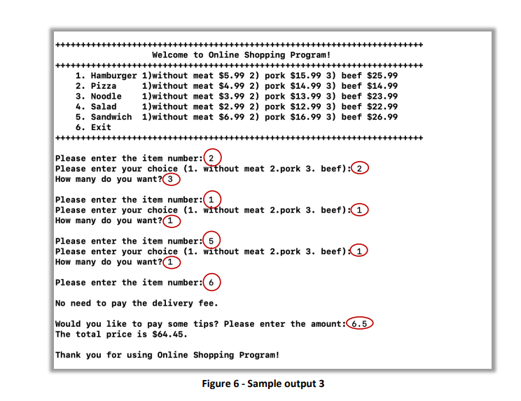 Solved Programming Exercise #2 - Online Order Program (12 | Chegg.com