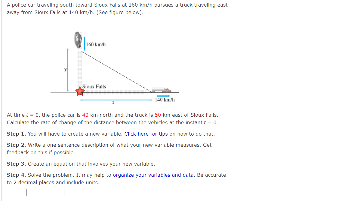 Solved A police car traveling south toward Sioux Falls at