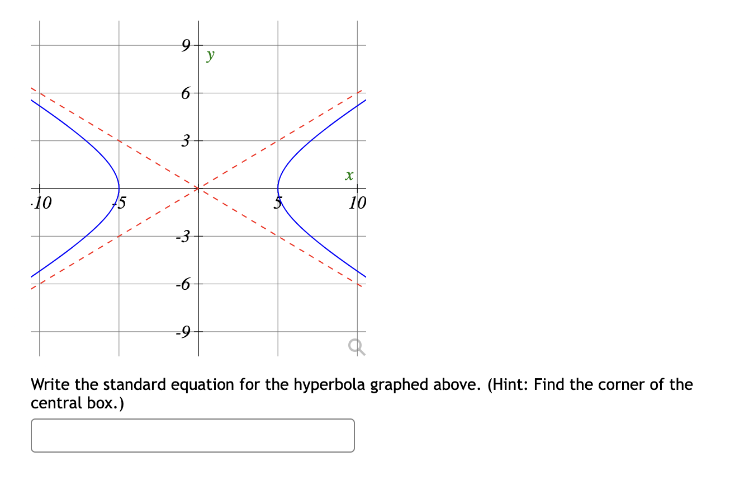 Solved Write The Standard Equation For The Hyperbola Graphed 