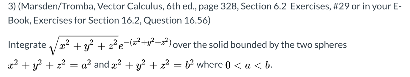 Solved 3) (Marsden/Tromba, Vector Calculus, 6th ed., page | Chegg.com