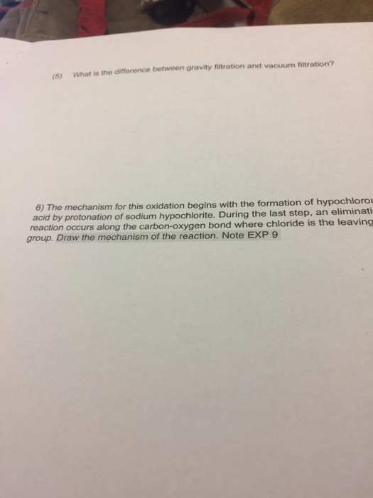 Solved What is the difference between gravity filtration and