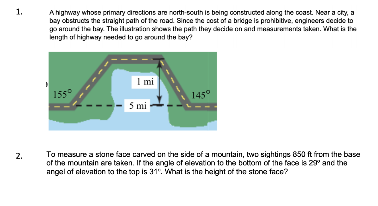 Solved 1. A highway whose primary directions are northsouth