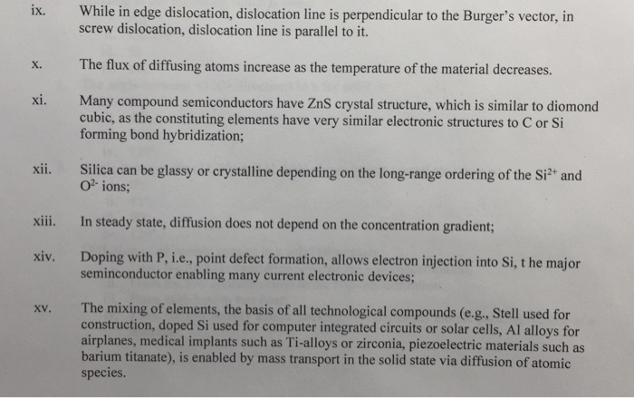 Solved While in edge dislocation, dislocation line is | Chegg.com