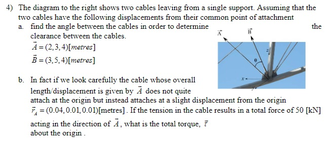 Solved 4) The diagram to the right shows two cables leaving | Chegg.com