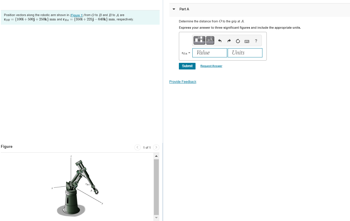 Solved Position vectors along the robotic arm shown in | Chegg.com 