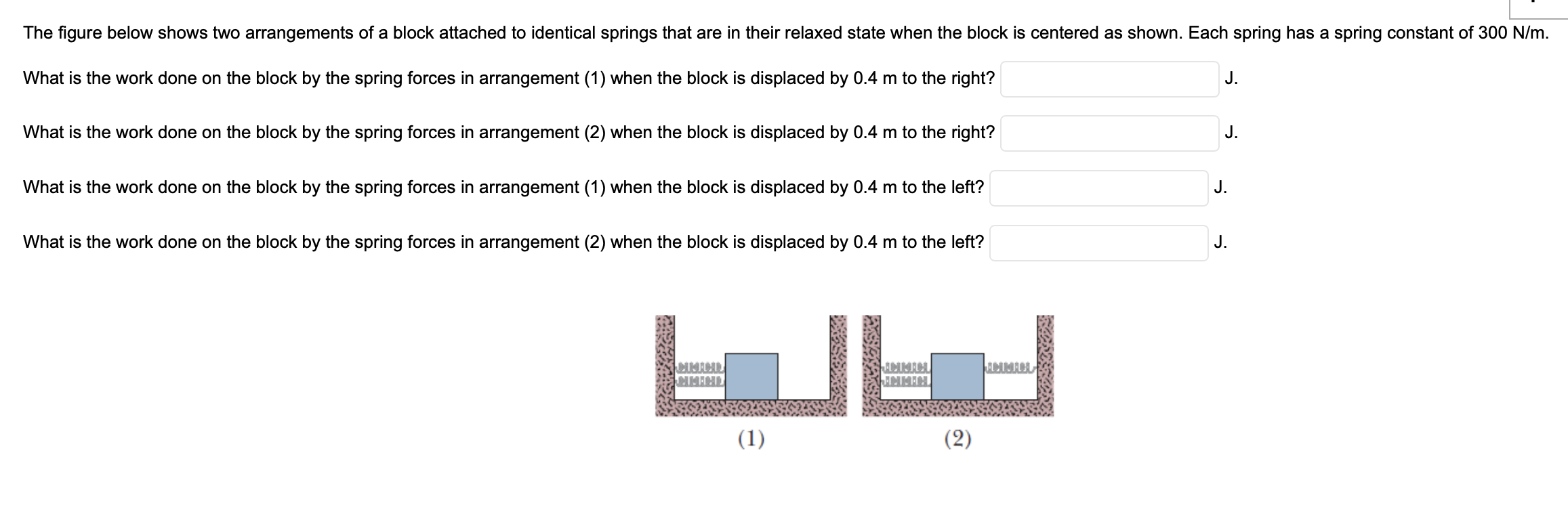 Solved The Figure Below Shows Two Arrangements Of A Block | Chegg.com