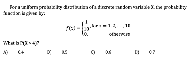 Solved For A Uniform Probability Distribution Of A Discrete | Chegg.com