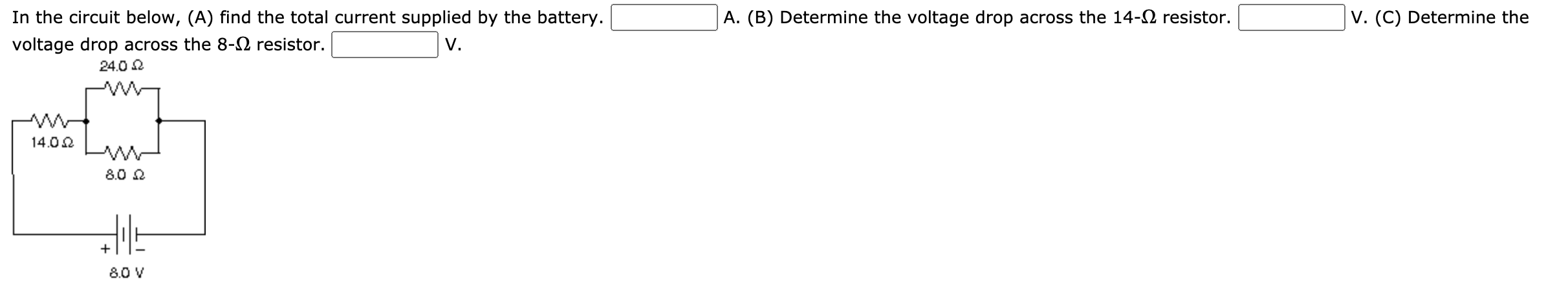 Solved A. (B) Determine the voltage drop across the 14-12 | Chegg.com