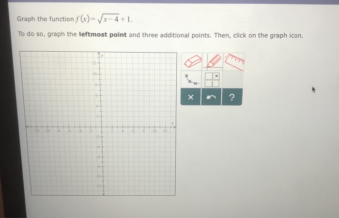 Solved Graph the function f (x)-Vx-4 +1. To do so, graph the | Chegg.com