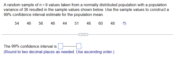 Solved A random sample of n=9 values taken from a normally | Chegg.com