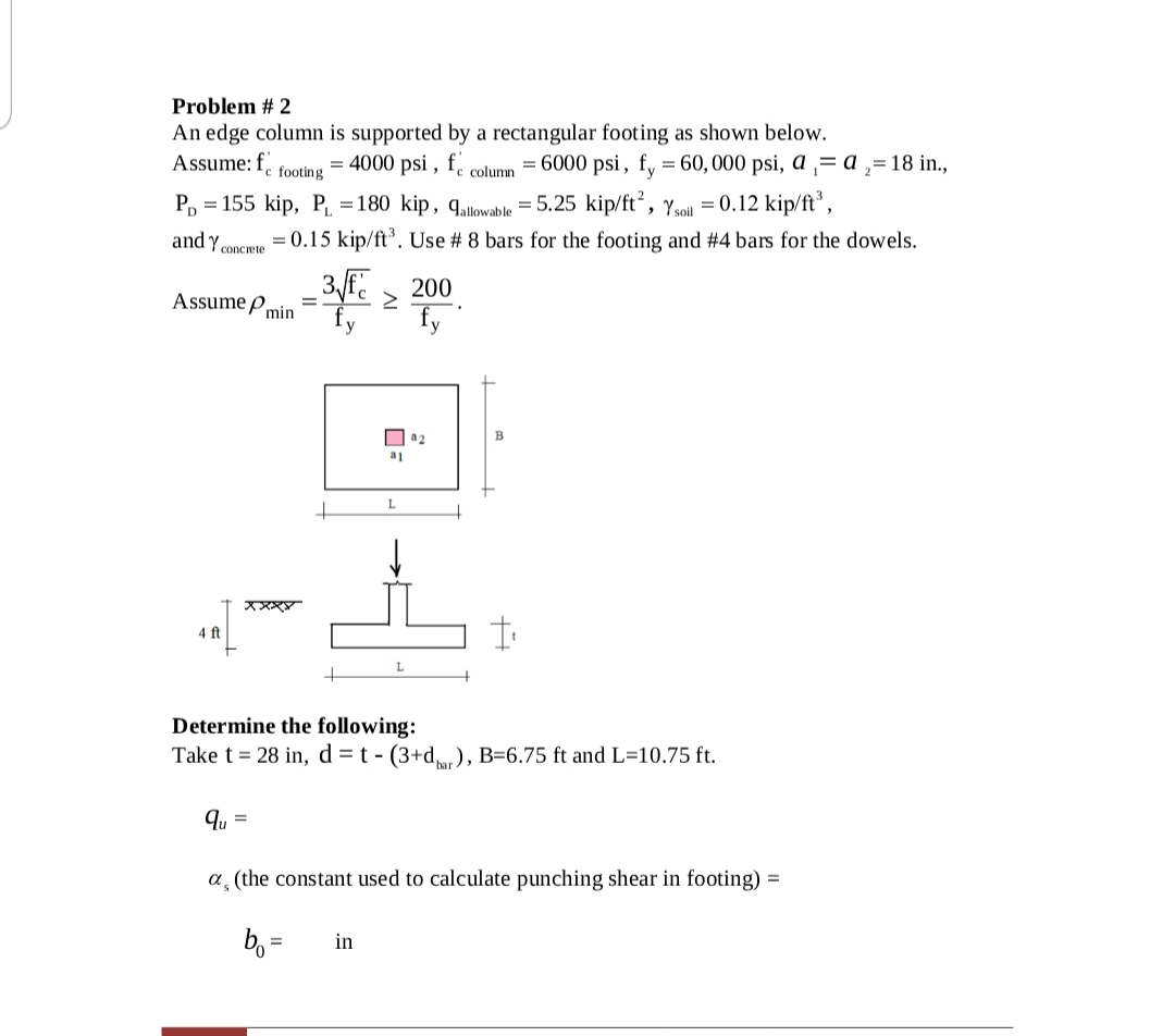 solved problem 2 an edge column is supported by a recta chegg com an edge column is supported