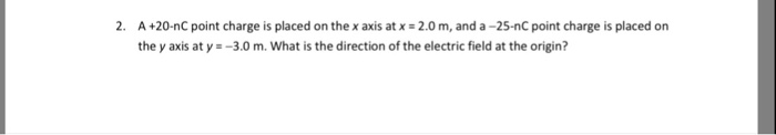 Solved 2, A +20-nC point charge is placed on the x axis at x | Chegg.com