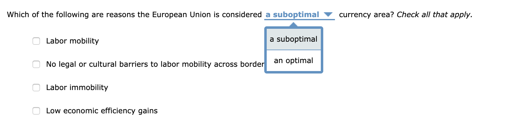 Solved Which Of The Following Are Reasons The European Union Chegg