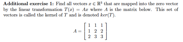 Solved Additional exercise 1: Find all vectors x R3 that are | Chegg.com
