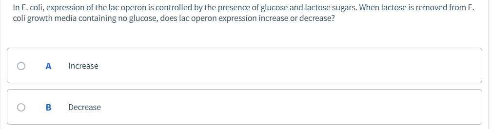 Solved In E. coli, expression of the lac operon is | Chegg.com