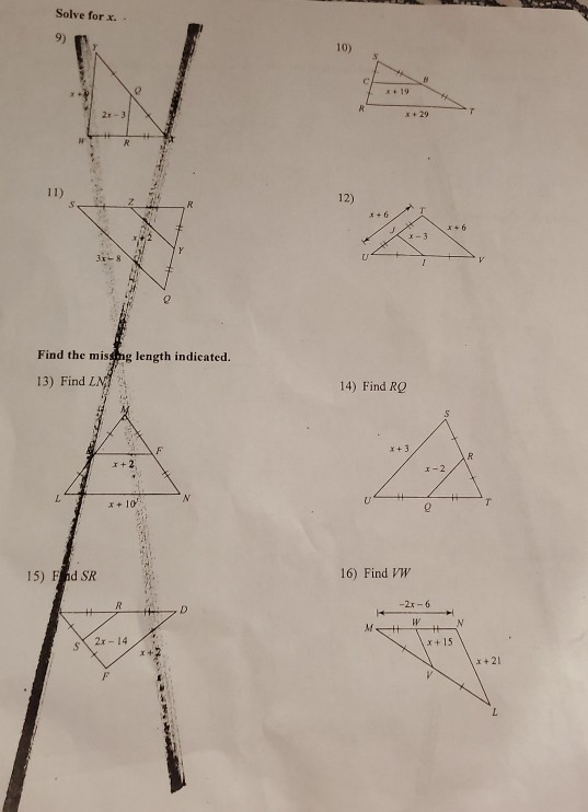 Solved Kuta Software Infinite Geometry Name Midsegment of